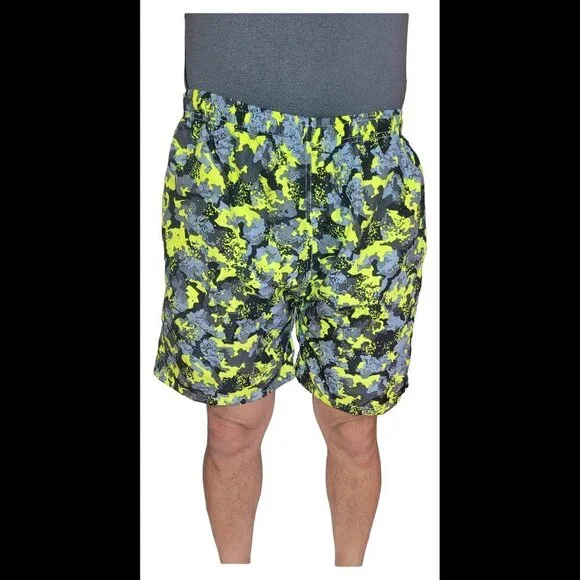 Men's Swim Trunks, Swimming Shorts,  Beach Board Swimwear Suit, Yellow Camo - Picture 2 of 4